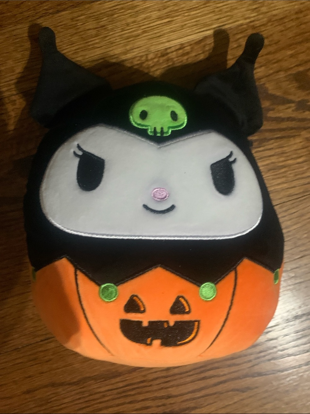 Kids Halloween Plush Costume Topper - Black and Orange Pumpkin Character